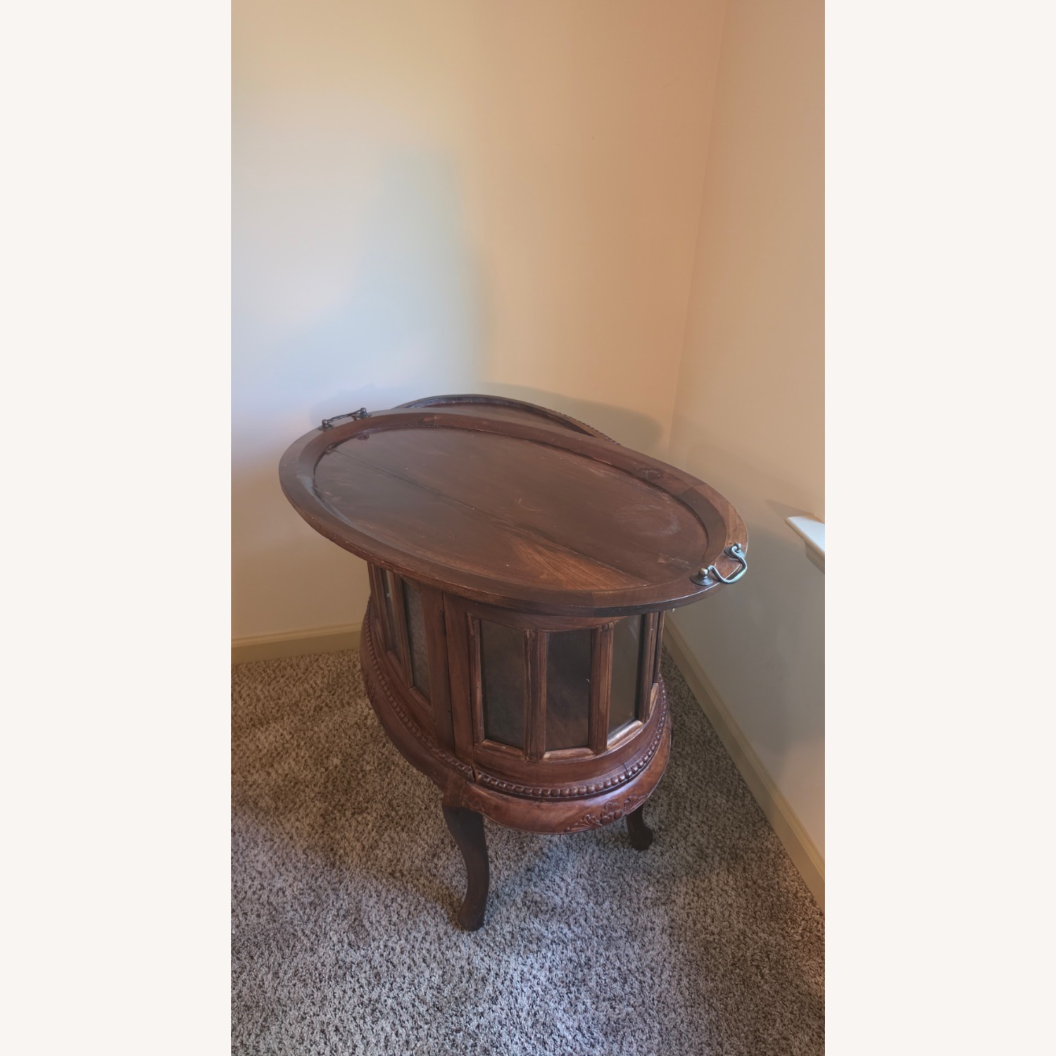 Oval Side Table  with Removable Tea Tray Top - image-28