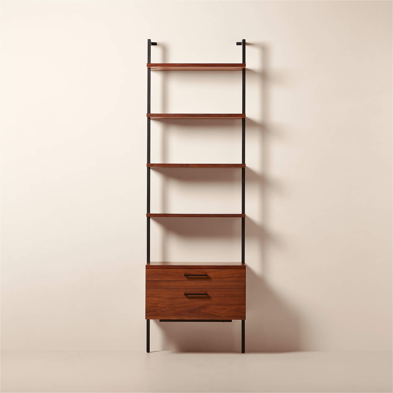 CB2 Helix 96" Dark Brown Wood Wall Shelf - image-4