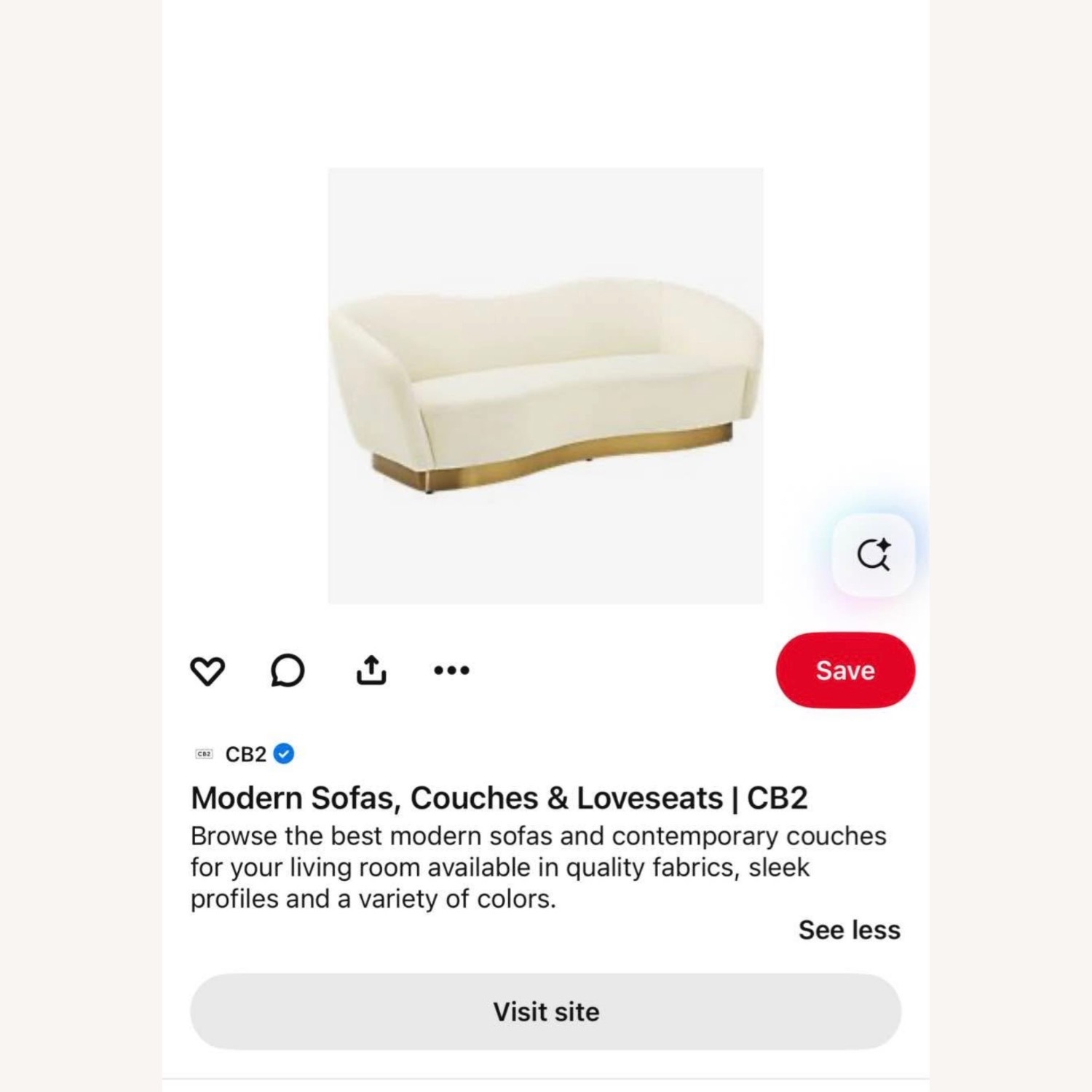 CB2 Robey Fabric 3 Seater Sofa - image-3