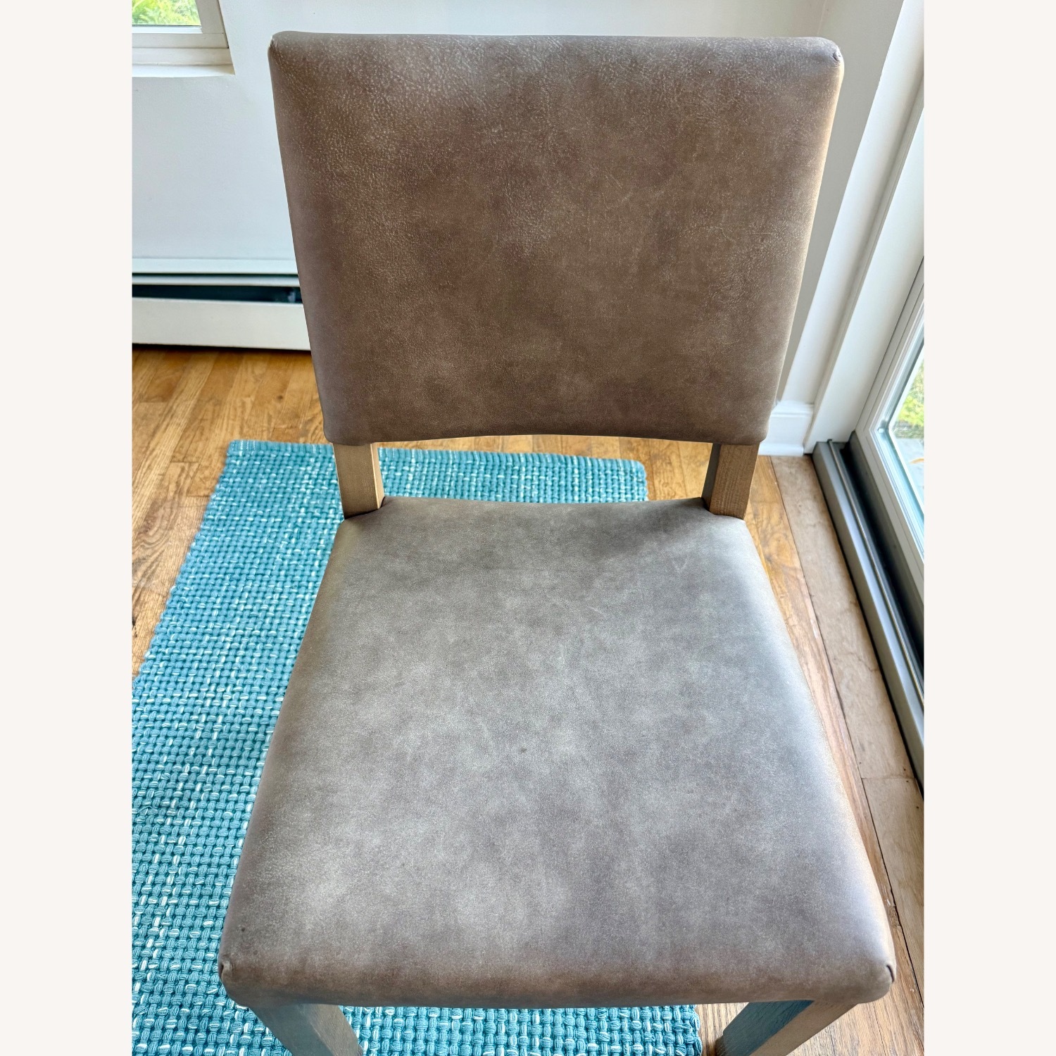 Light Gray Leather Dining Chair - image-4