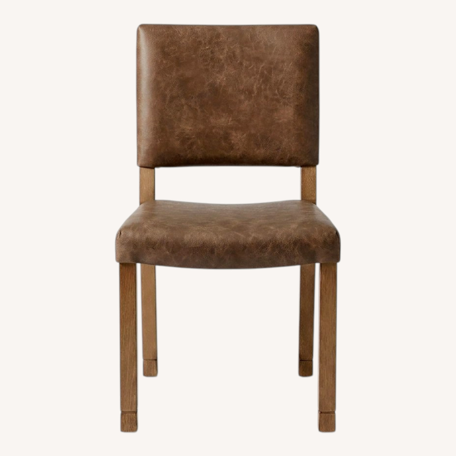 Light Gray Leather Dining Chair - image-0