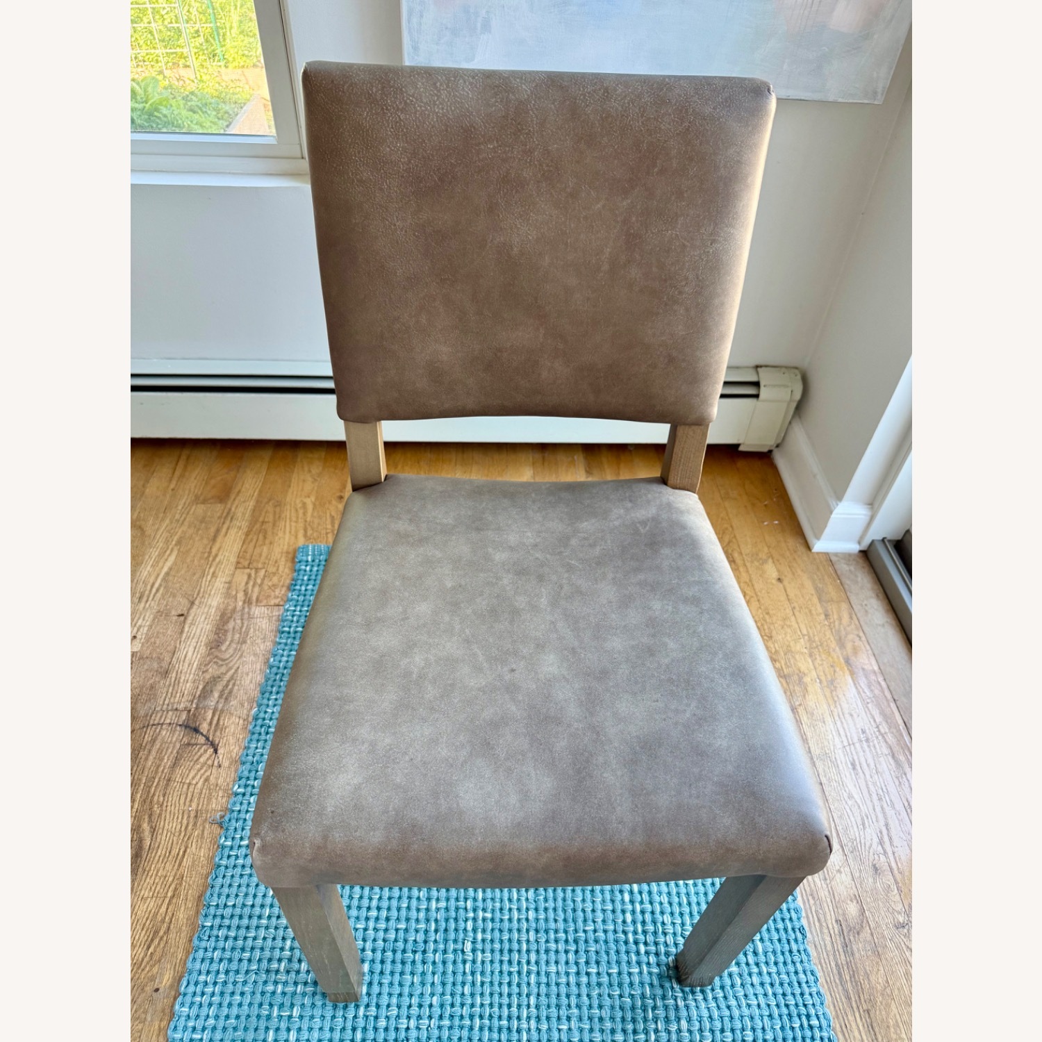 Light Gray Leather Dining Chair - image-3