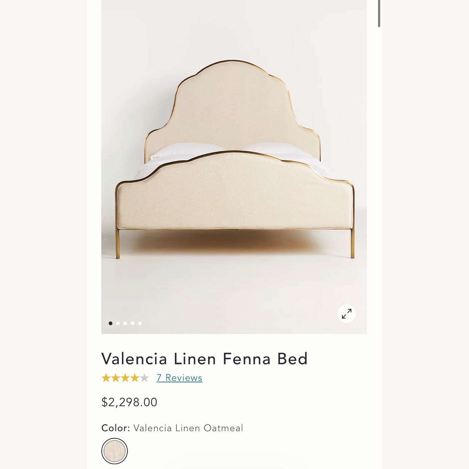 Anthropologie Natural Linen Queen Bed - image-4