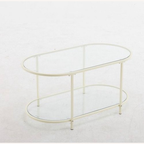 Used Target Karl Home White Glass Coffee Table for sale on AptDeco