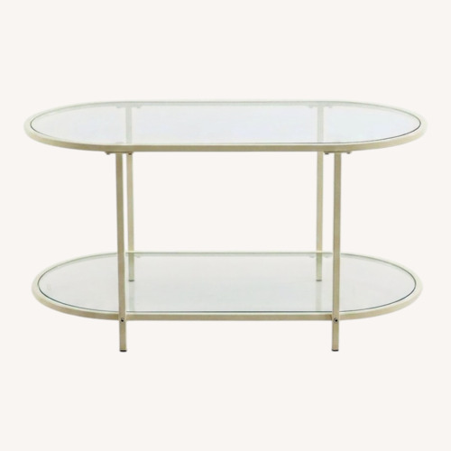 Used Target Karl Home White Glass Coffee Table for sale on AptDeco