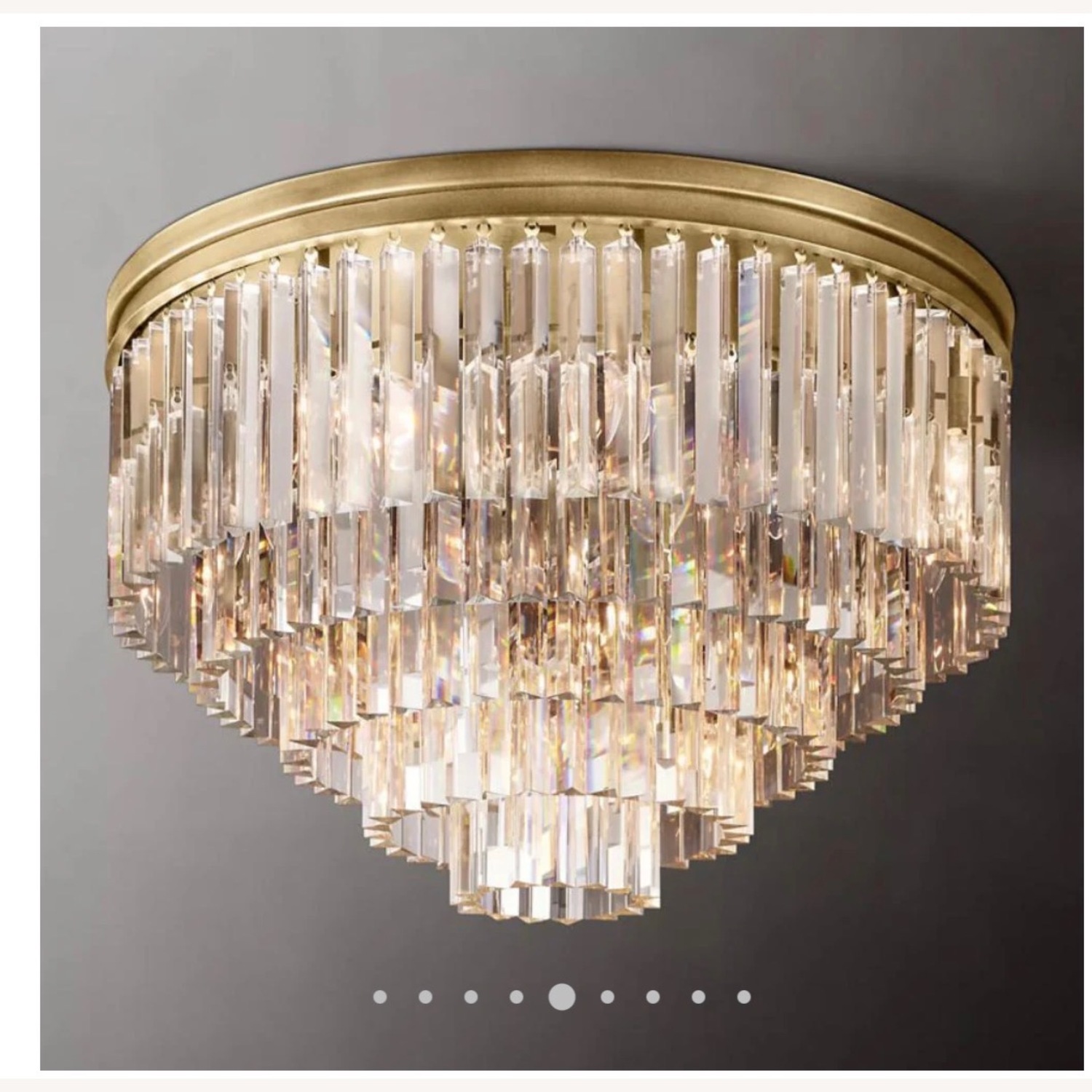 1920s Odeon Modern K9 Crystal Flushmount Chandelier - image-1