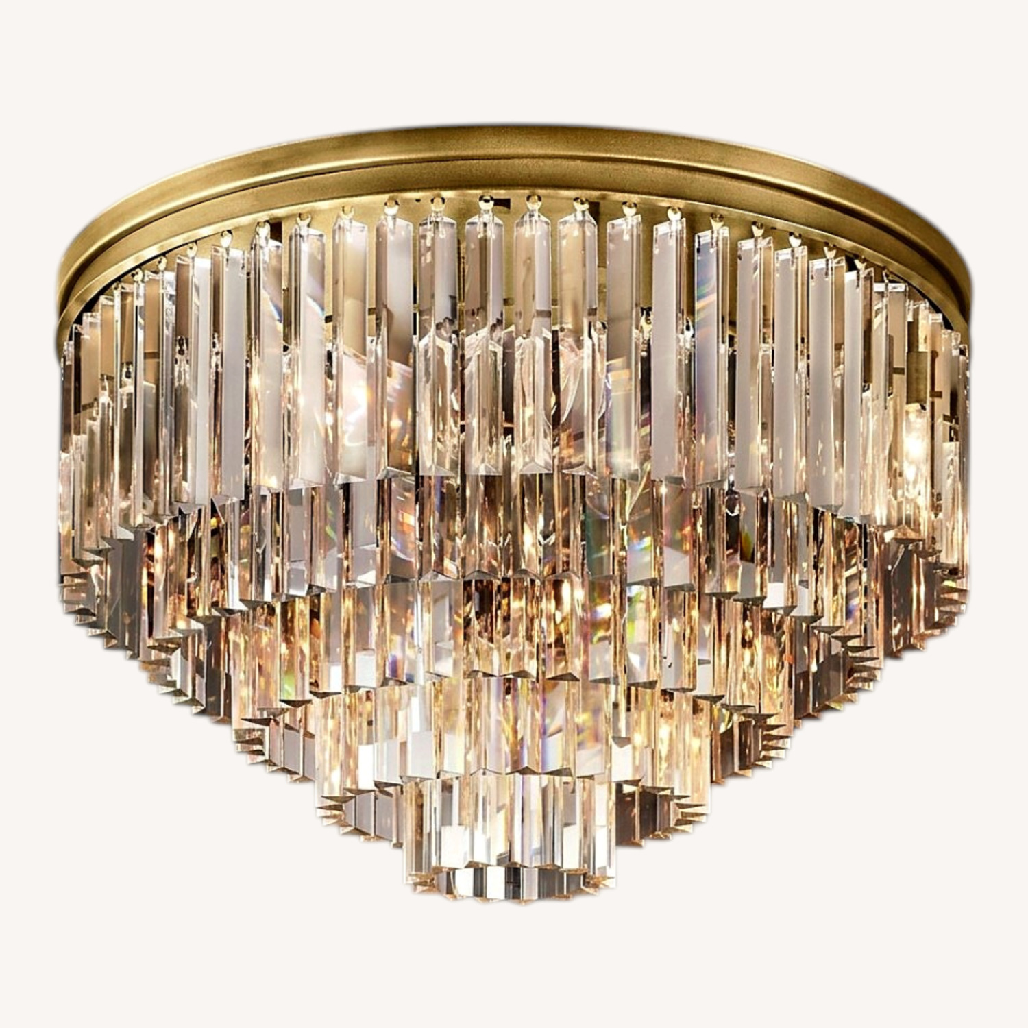 1920s Odeon Modern K9 Crystal Flushmount Chandelier - image-0