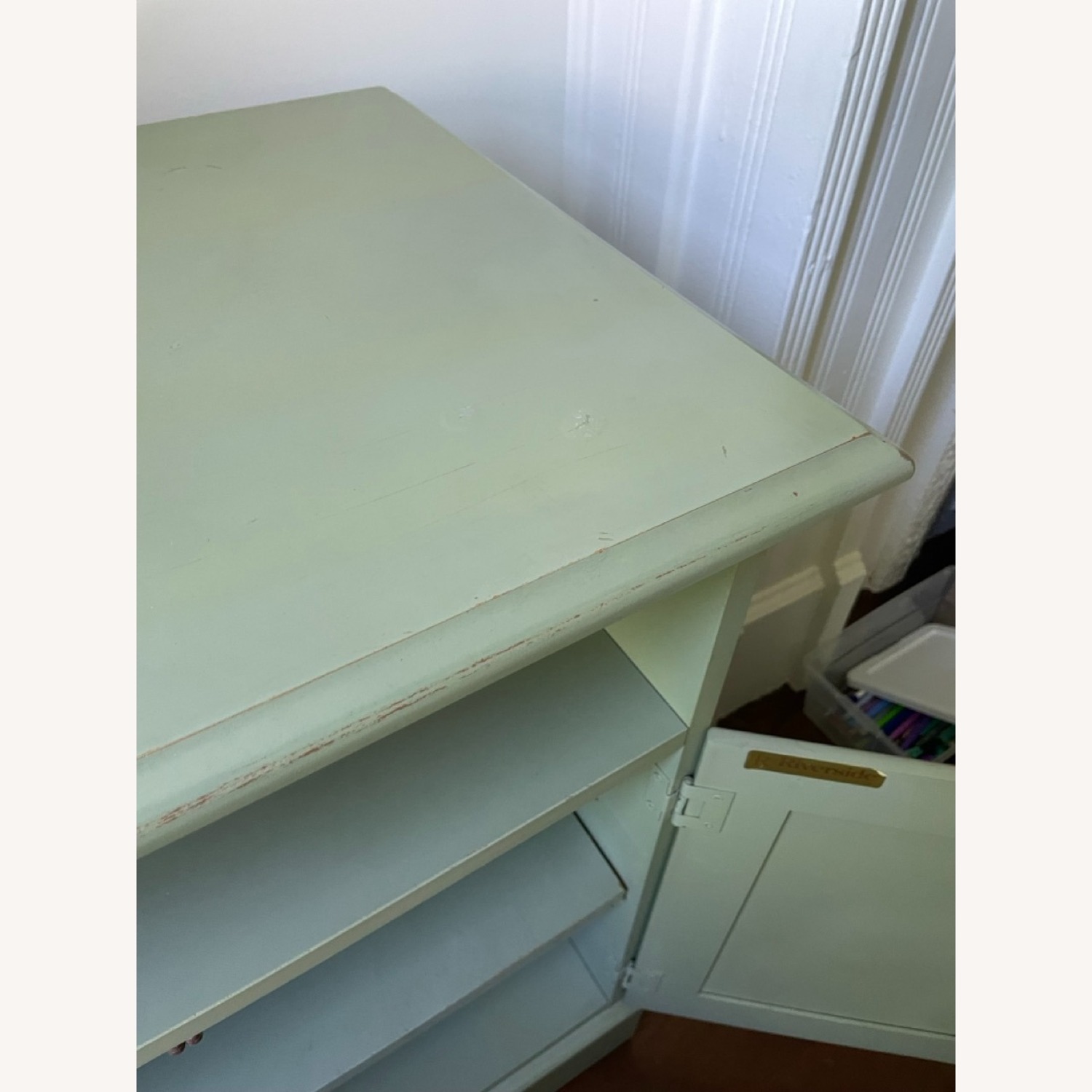 Sage Green Wood Media Storage - image-7