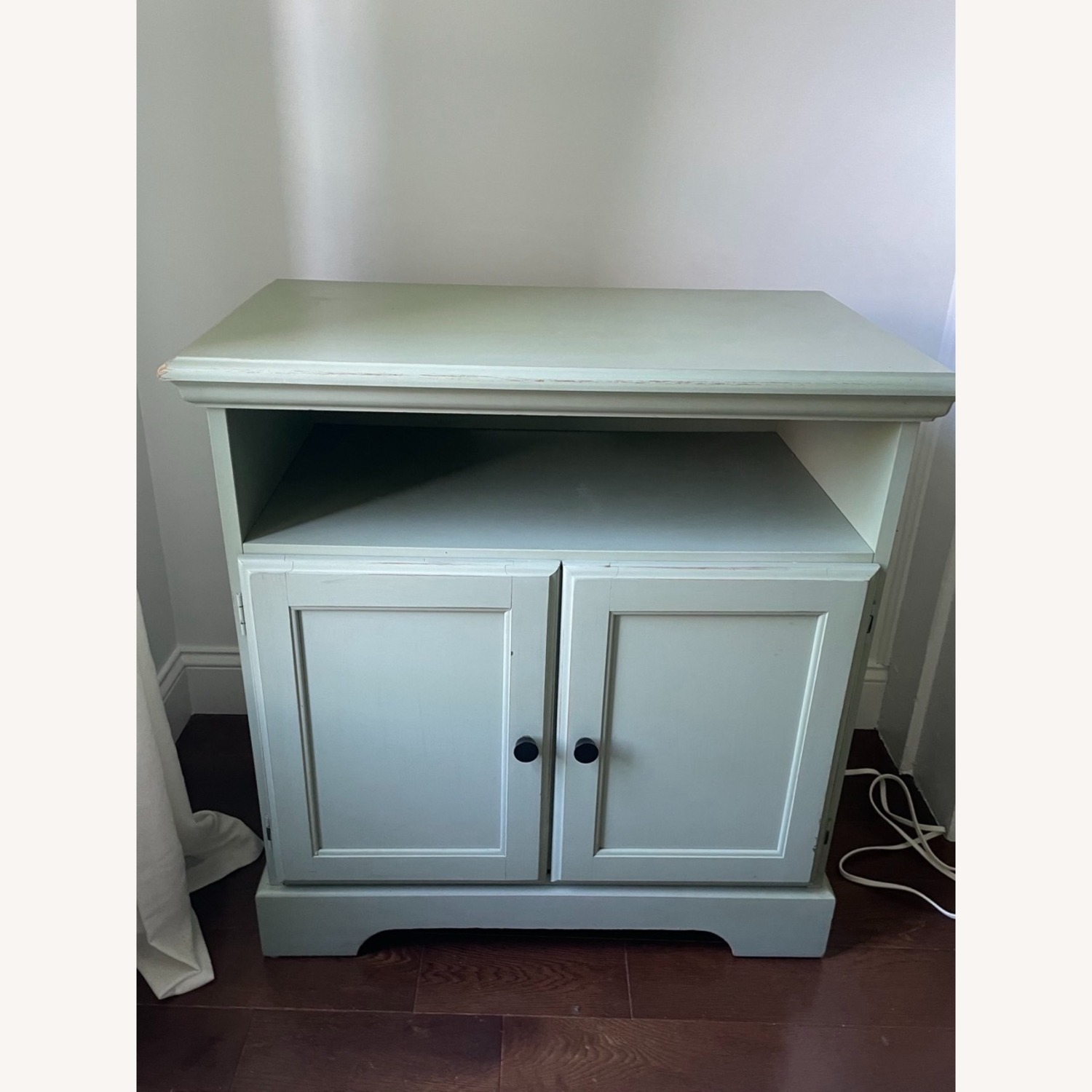 Sage Green Wood Media Storage - image-1
