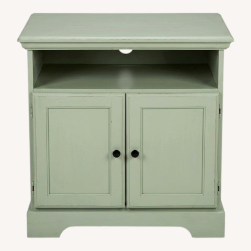 Used Sage Green Wood Media Storage for sale on AptDeco