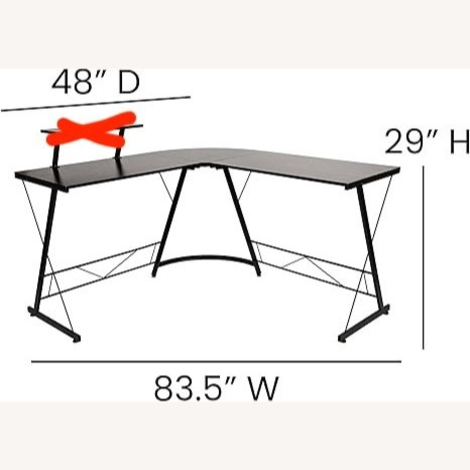 Black L-Shaped Corner Desk - image-7