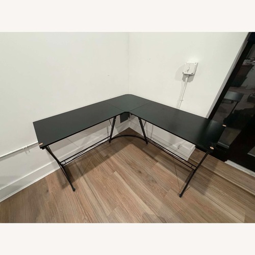 Used Black L-Shaped Corner Desk for sale on AptDeco