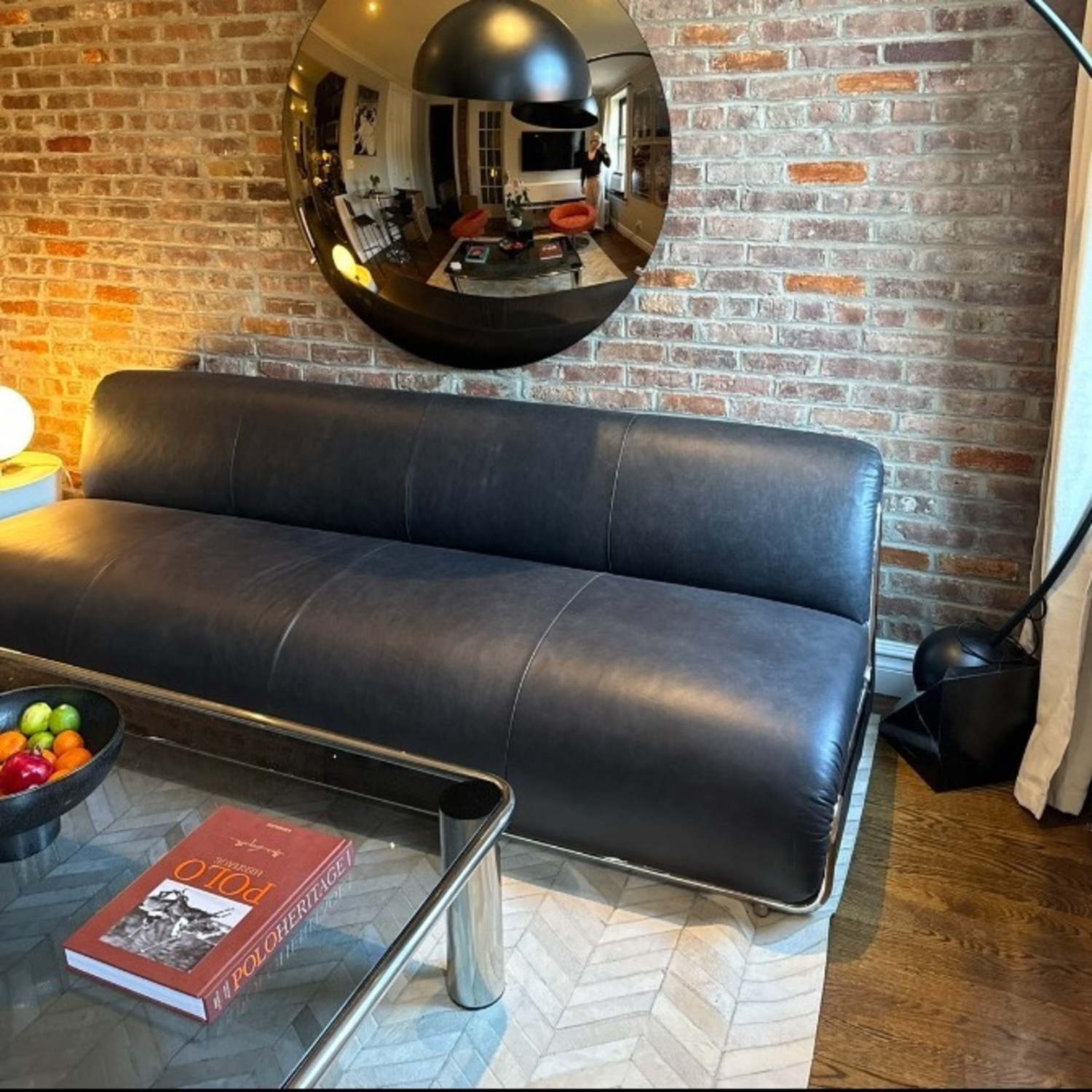 CB2 Hada Black Leather 3+ Seater Sofa - image-5