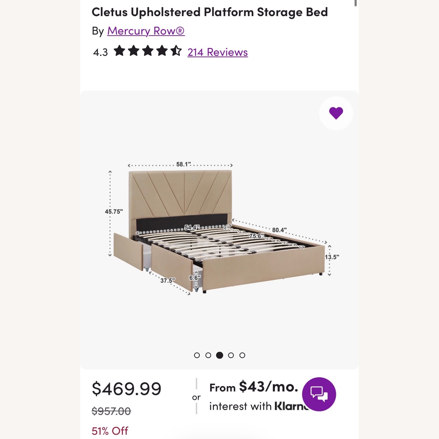 Wayfair Natural Fabric Queen Bed - image-5