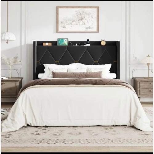 Used Amazon Black Queen Size Bed for sale on AptDeco