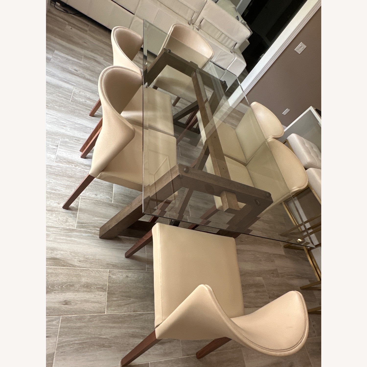 Crate & Barrel Transparent Glass Dining Table - image-5