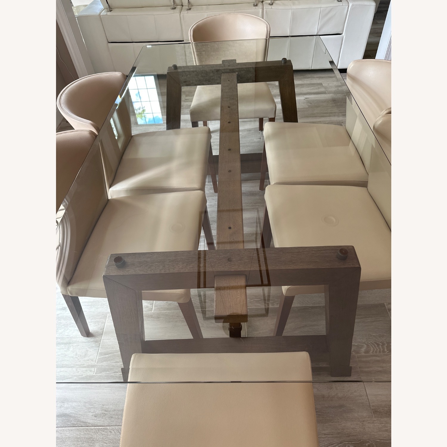 Crate & Barrel Transparent Glass Dining Table - image-6