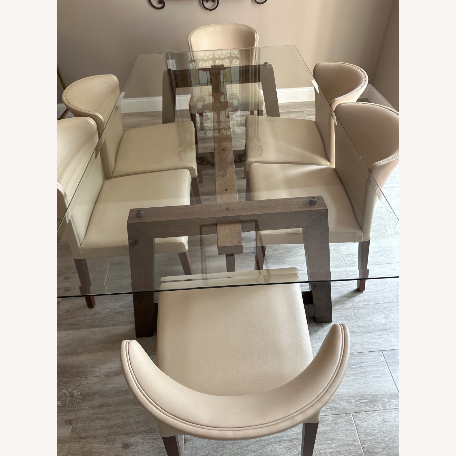 Crate & Barrel Transparent Glass Dining Table - image-2
