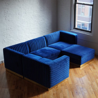 Blue Velvet 3+ Piece Sectional