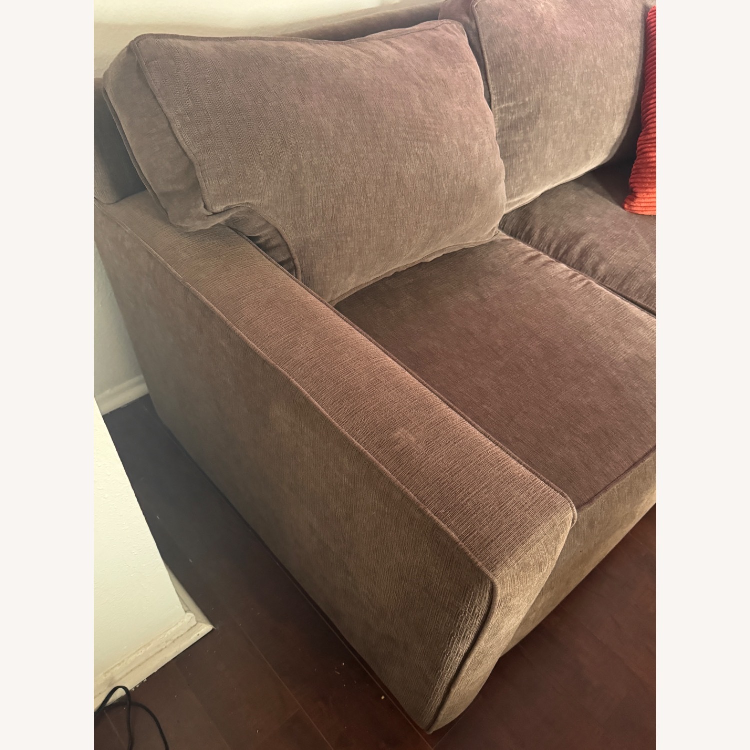 Macy's Radley Dark Brown Fabric Loveseat - image-3