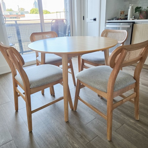 Used Rooms To Go Watertown Natural Wood Dining Set for sale on AptDeco