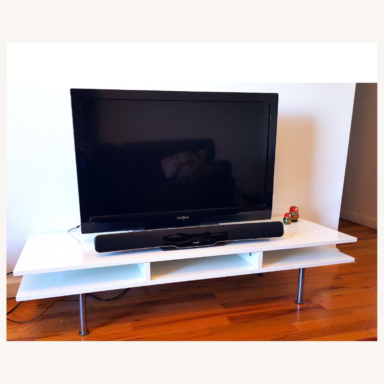 IKEA Tofteryd Glossy White TV Bench - image-3