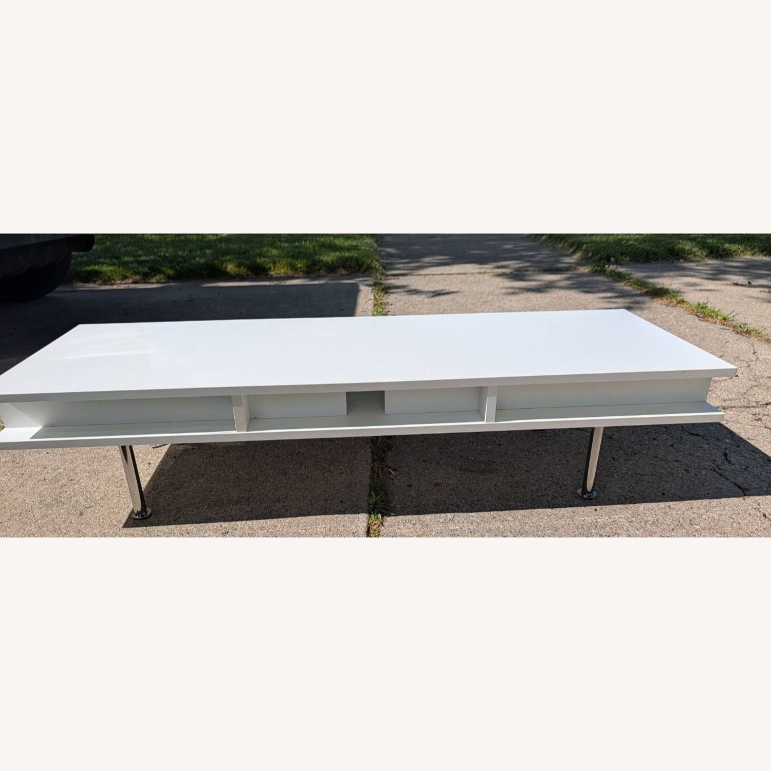 IKEA Tofteryd Glossy White TV Bench - image-4