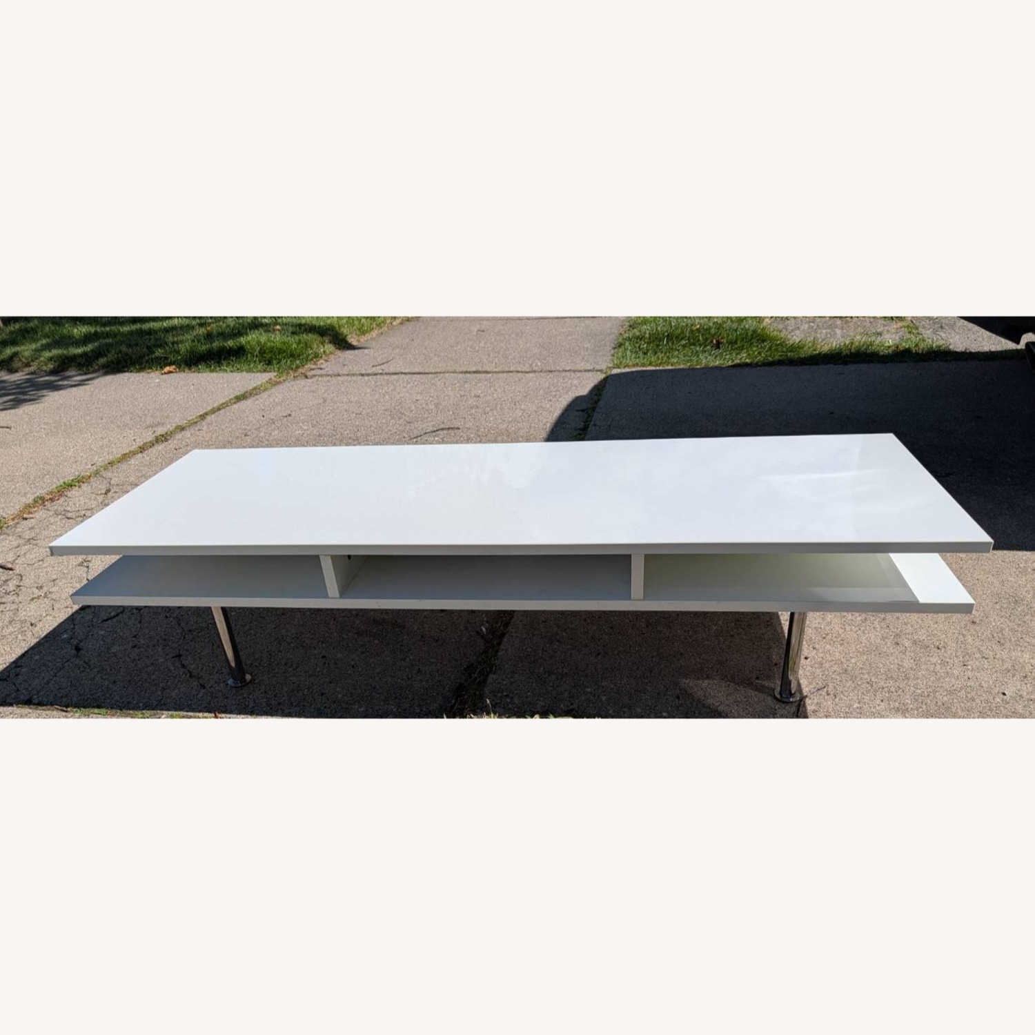 IKEA Tofteryd Glossy White TV Bench - image-2