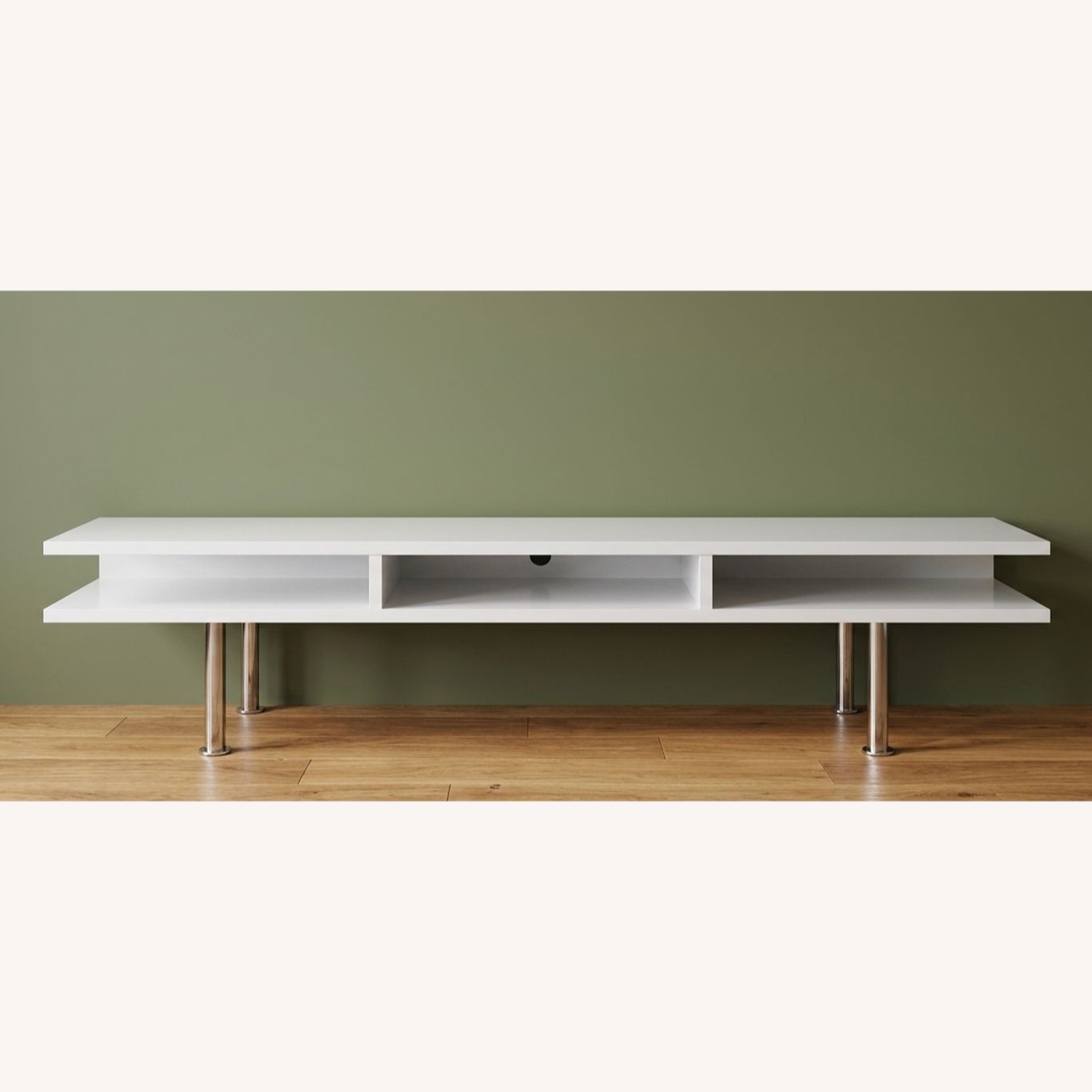 IKEA Tofteryd Glossy White TV Bench - image-1