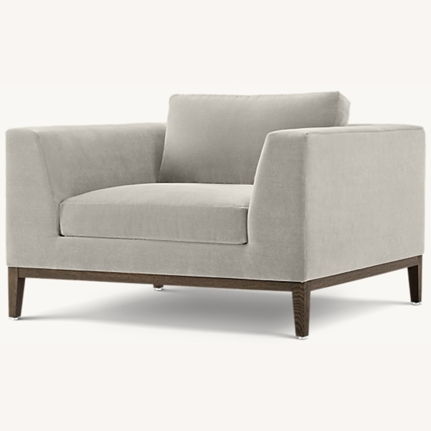 Restoration Hardware Light Gray Fabric Armchair - image-5