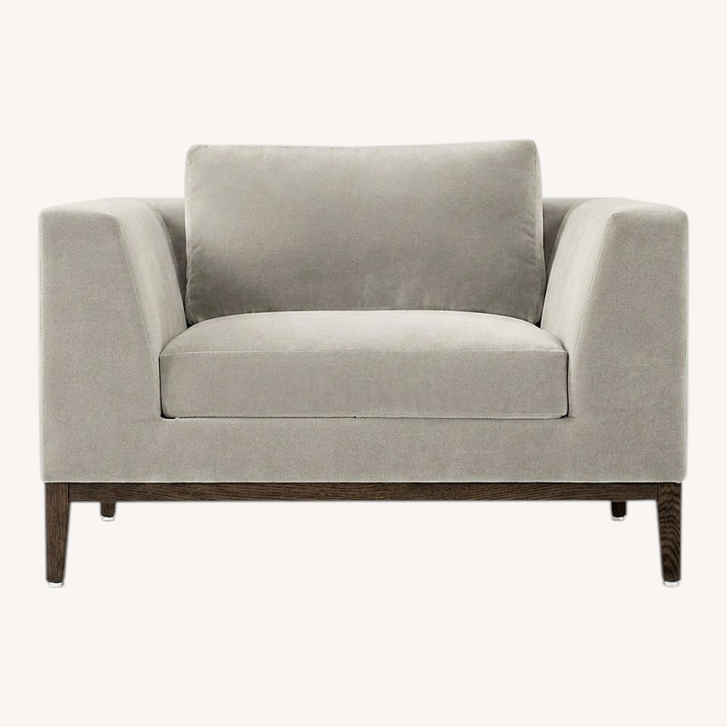 Restoration Hardware Light Gray Fabric Armchair - image-0