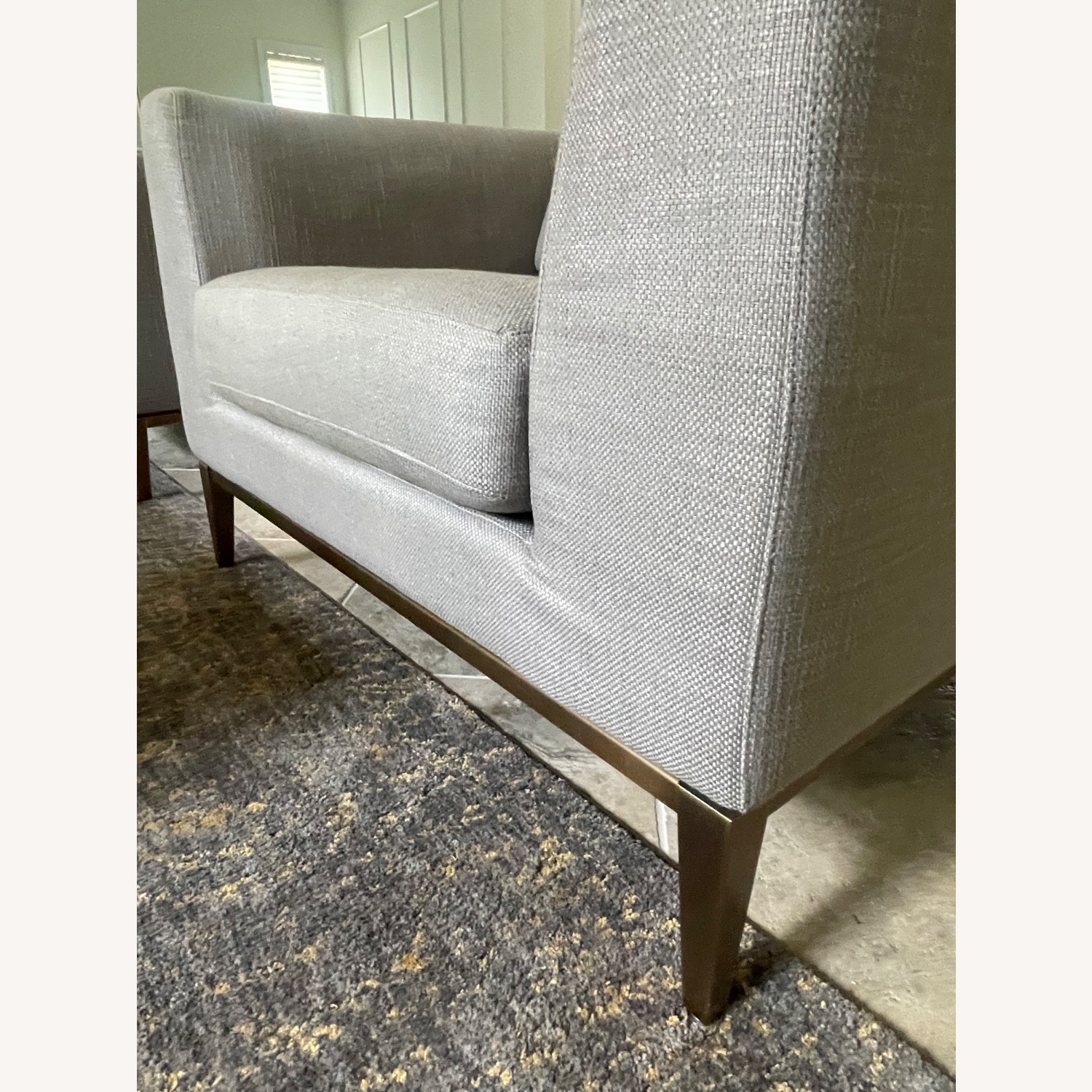 Restoration Hardware Light Gray Fabric Armchair - image-2