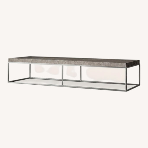 Used Restoration Hardware Nicholas Oak Dark Brown Wood Coffee Table for sale on AptDeco