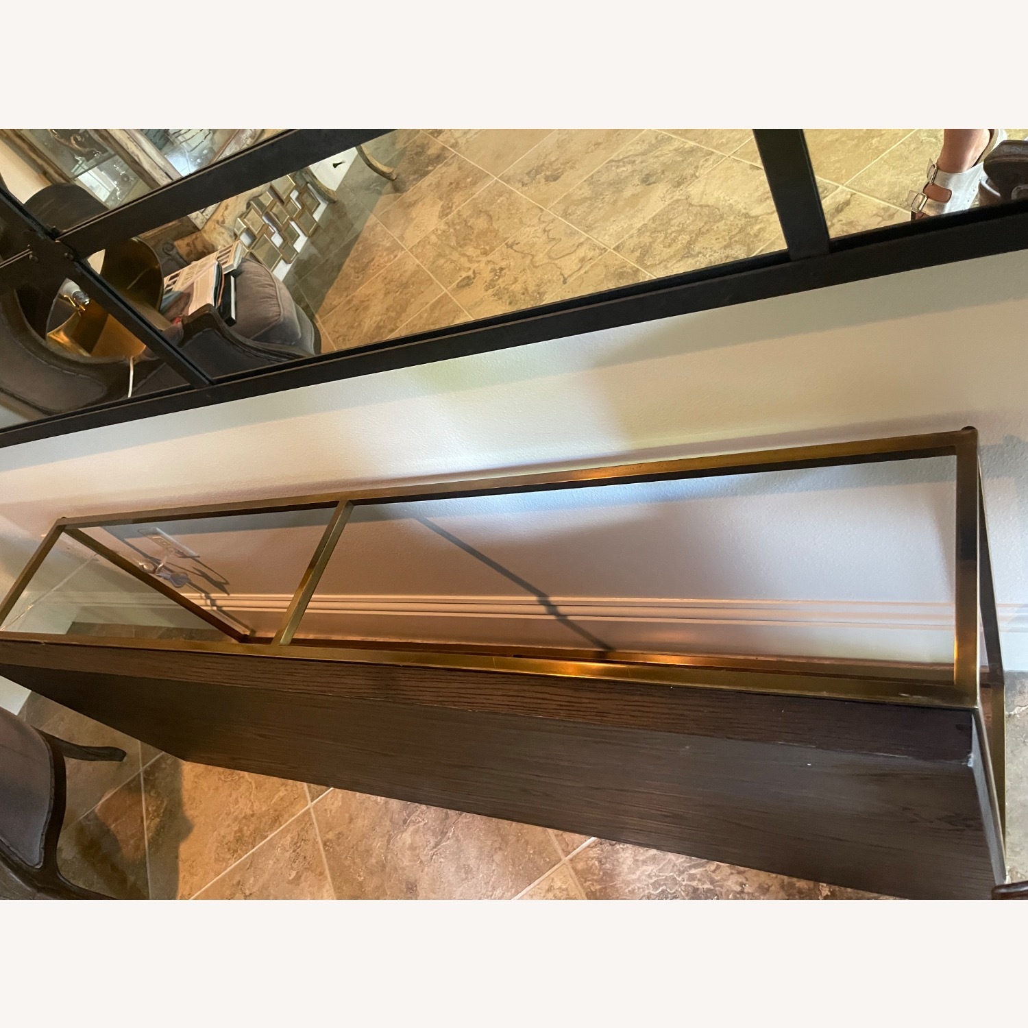 Restoration Hardware Nicholas Oak Dark Brown Wood Coffee Table - image-3