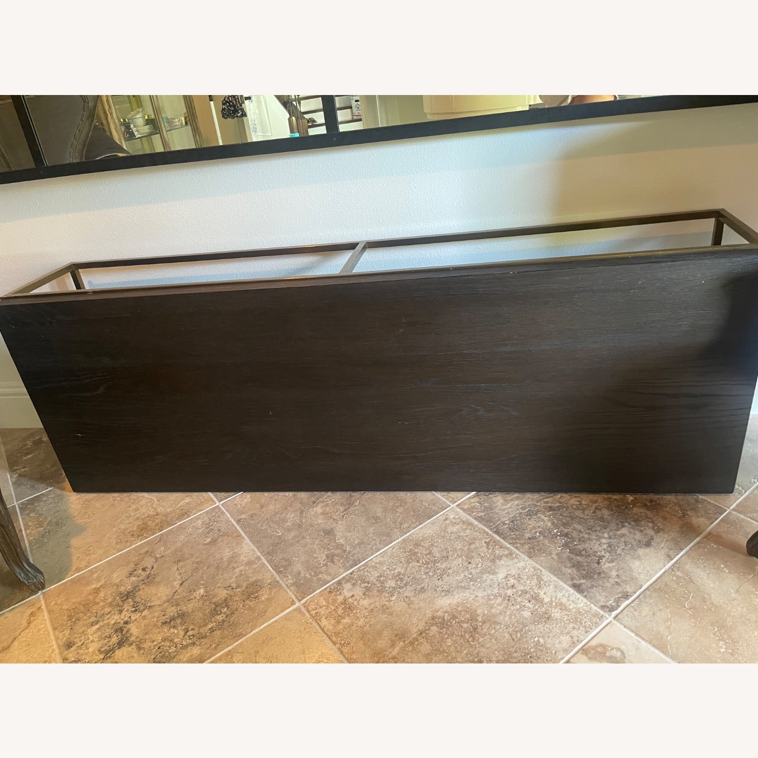 Restoration Hardware Nicholas Oak Dark Brown Wood Coffee Table - image-2