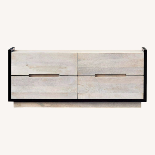Used CB2 Beaufort 66" Whitewashed Wood 4-Drawer Dresser for sale on AptDeco
