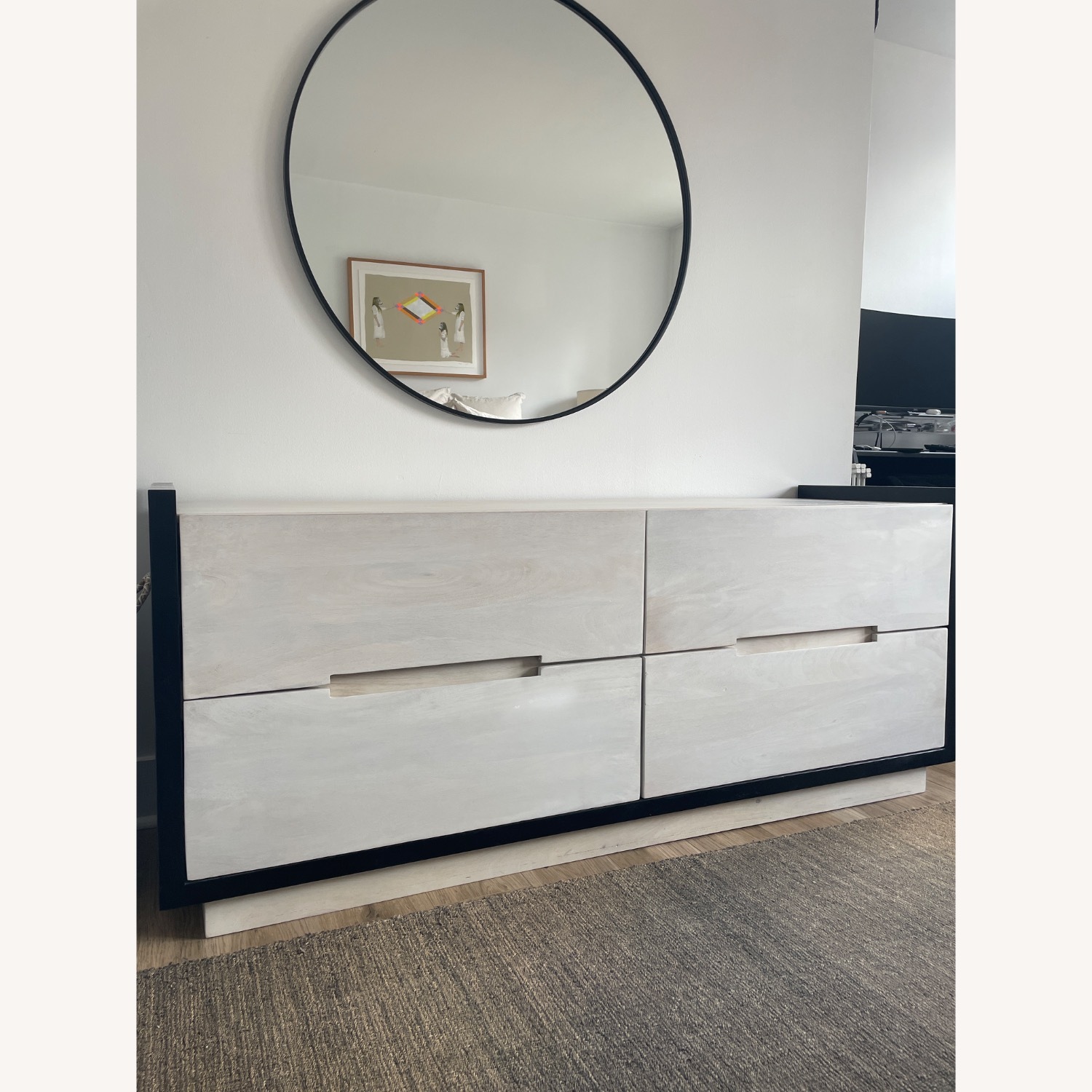 CB2 Beaufort 66" Whitewashed Wood 4-Drawer Dresser - image-1