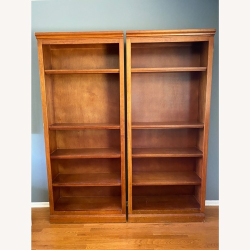Used Macy's Dark Brown Wood Bookcase for sale on AptDeco