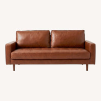 Pottery Barn Dark Brown Leather 2 Seater Sofa