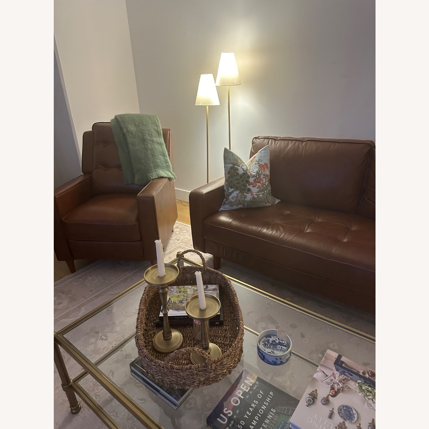 Pottery Barn Dark Brown Leather Recliner - image-1