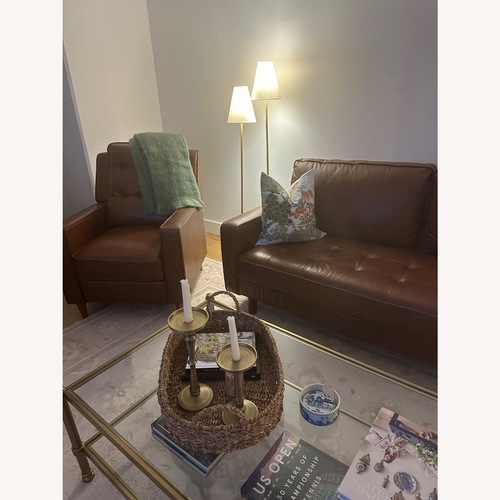 Used Pottery Barn Dark Brown Leather Recliner for sale on AptDeco