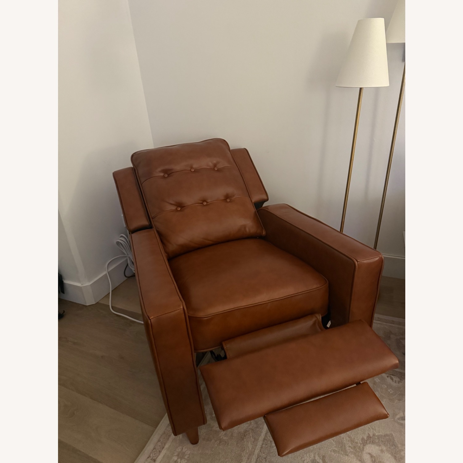 Pottery Barn Dark Brown Leather Recliner - image-3