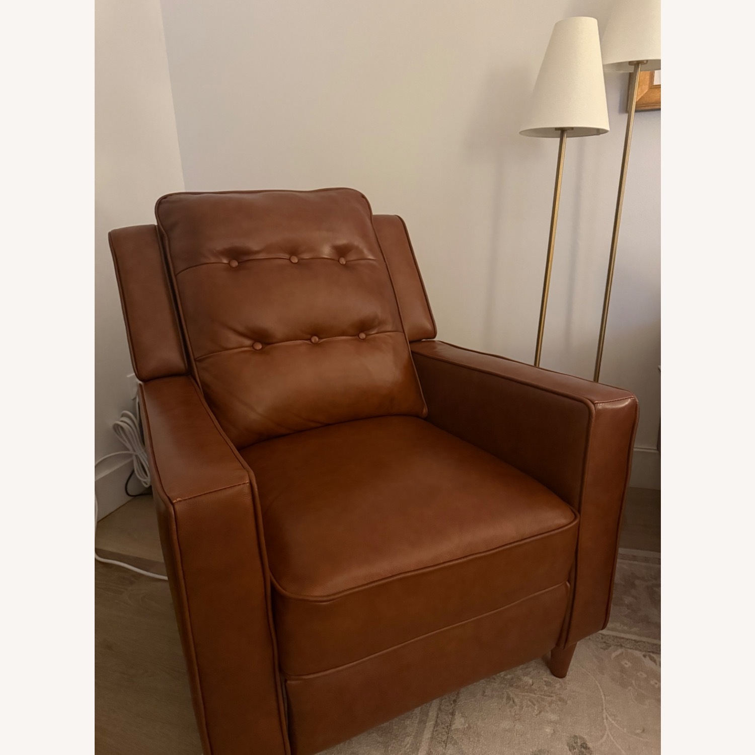 Pottery Barn Dark Brown Leather Recliner - image-2