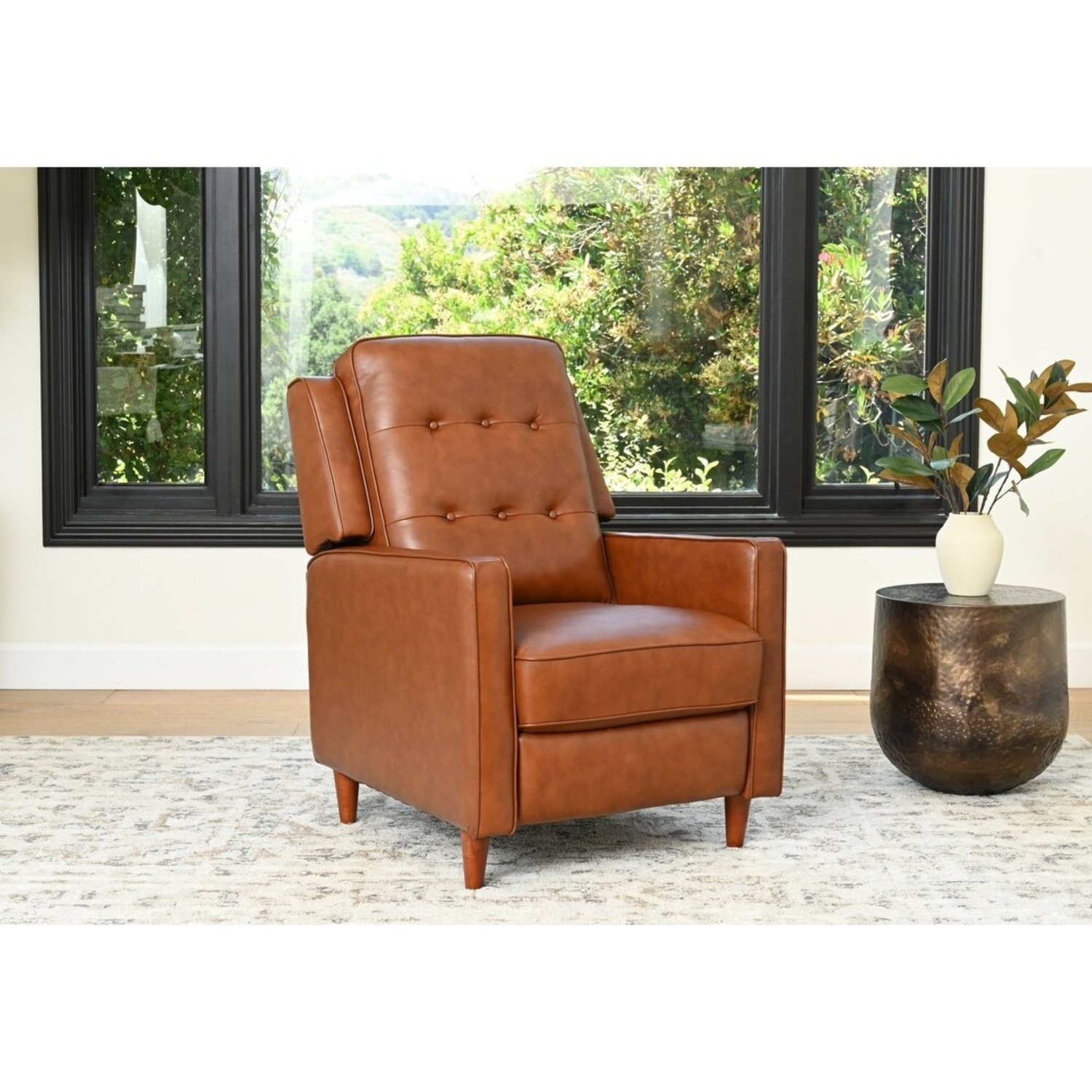 Pottery Barn Dark Brown Leather Recliner - image-6