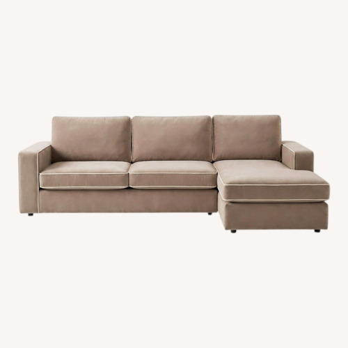 Used Light Brown/ Tan Velvet Chaise Lounge for sale on AptDeco