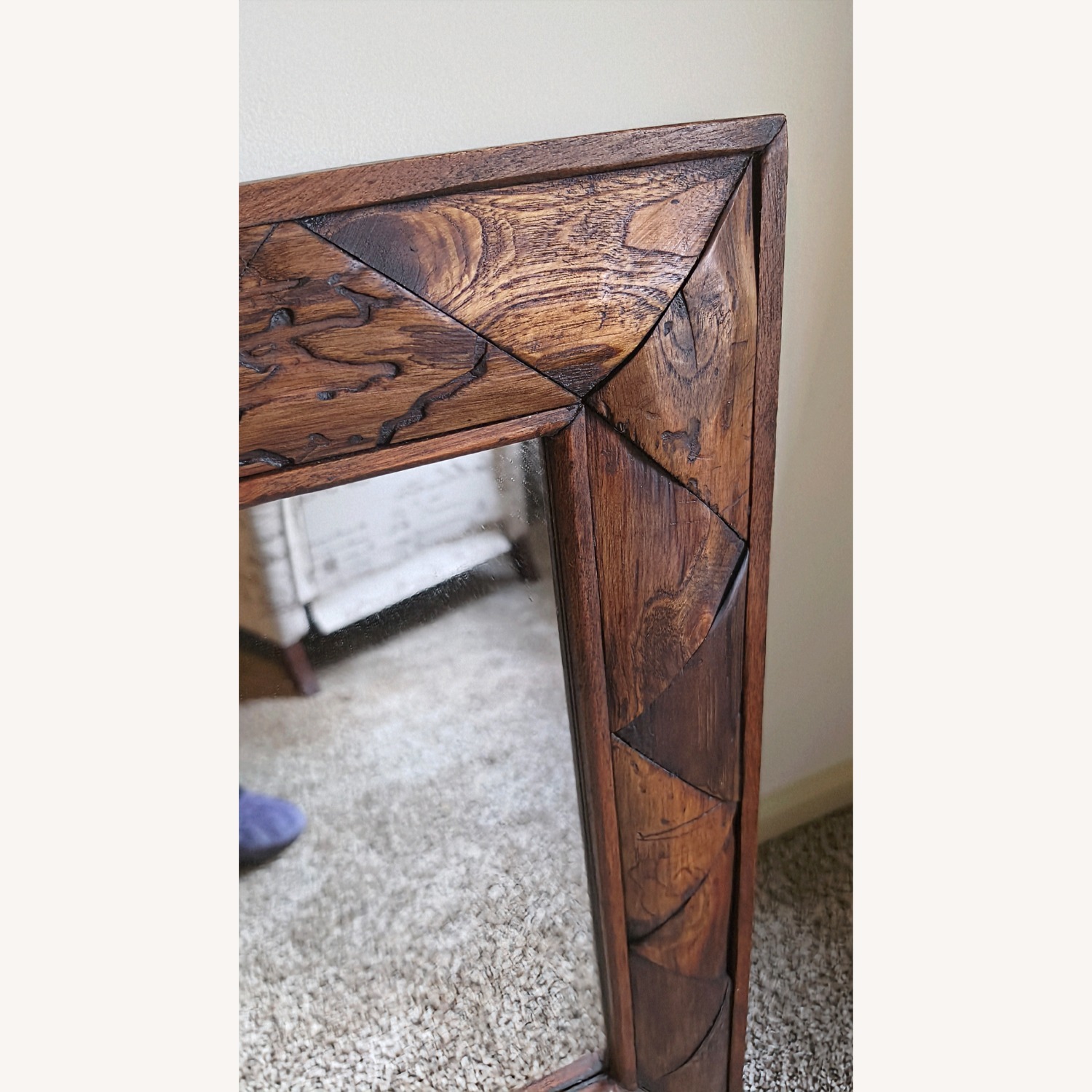 Rustic Teak Wood Wall Mirror - image-5