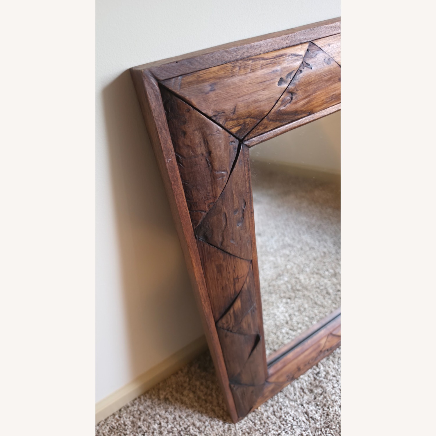 Rustic Teak Wood Wall Mirror - image-7