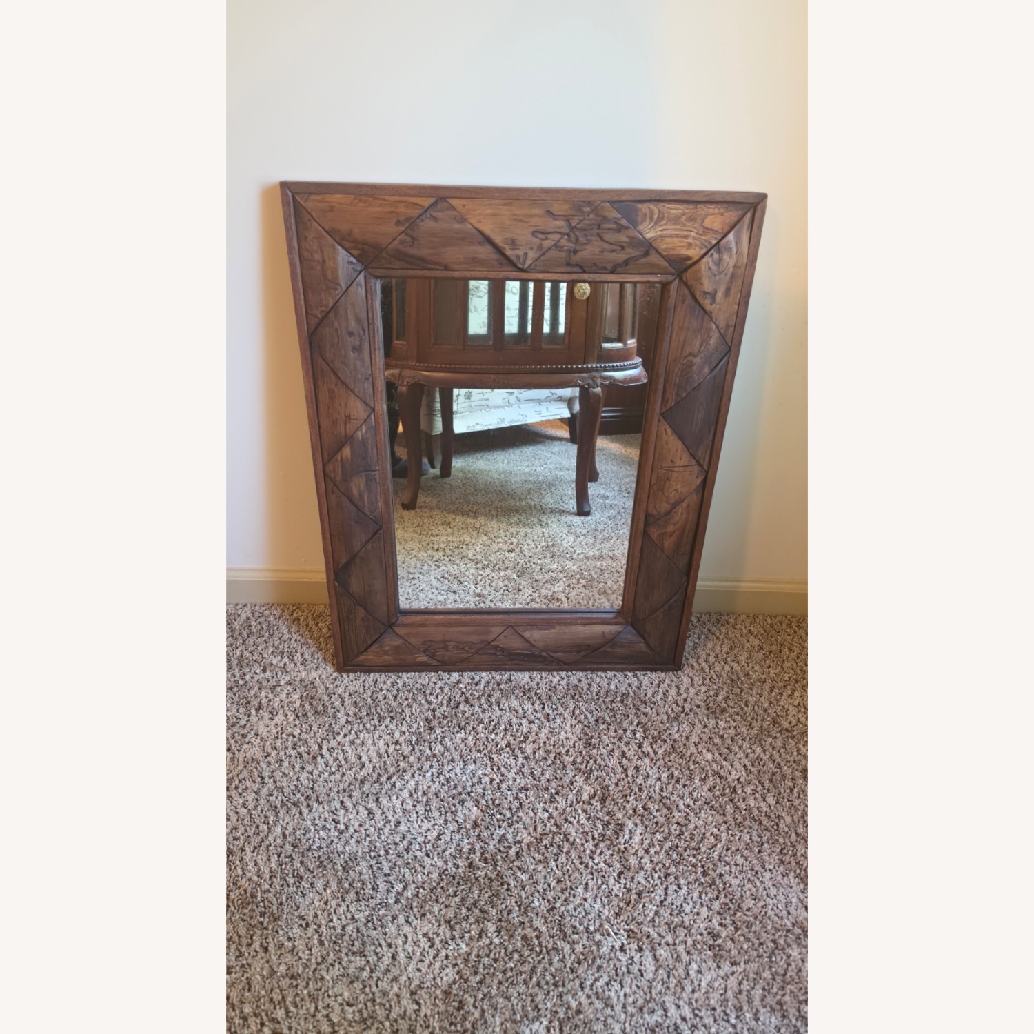 Rustic Teak Wood Wall Mirror - image-9