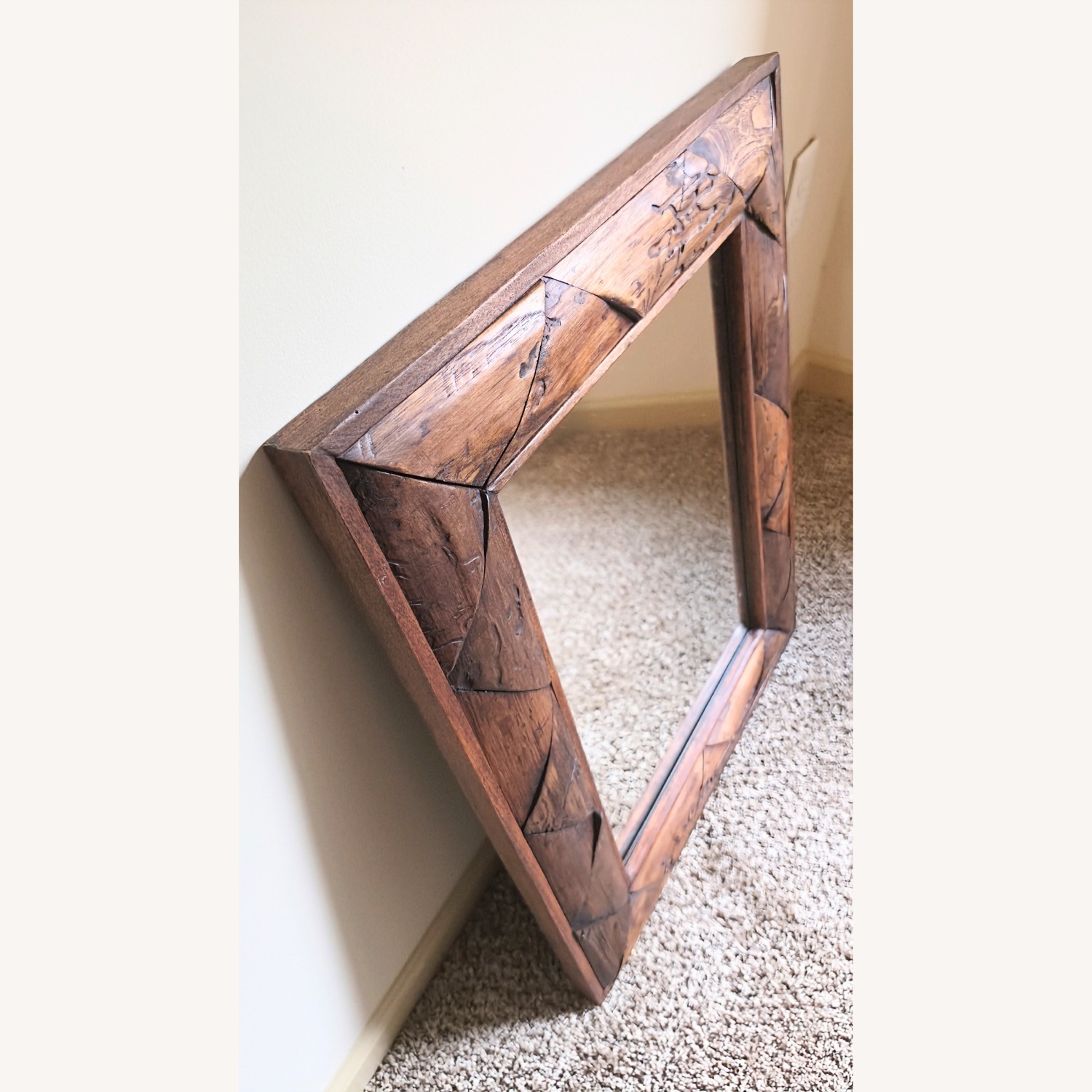 Rustic Teak Wood Wall Mirror - image-4