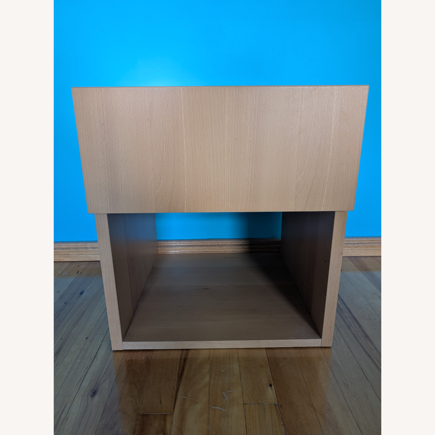 Wood Nightstand With Glass Top - image-2